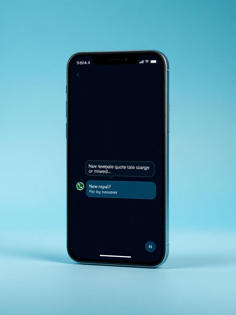 Celular recebendo novo orçamento no WhatsApp